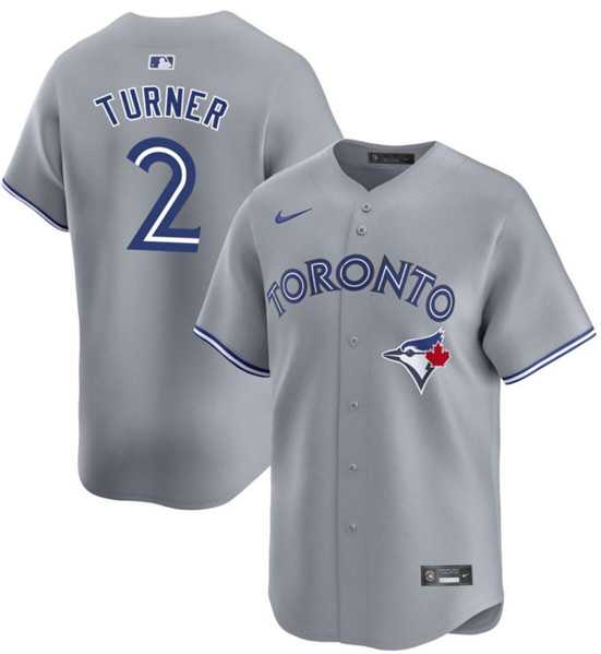 Men's Toronto Blue Jays #2 Justin Turner Gray Cool Base Stitched Jersey Dzhi