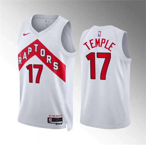 Men's Toronto Raptors #17 Garrett Temple White Association Edition Stitched Basketball Jersey Dzhi