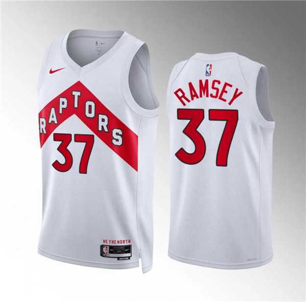 Men's Toronto Raptors #37 Jahmi'us Ramsey White Association Edition Stitched Basketball Jersey Dzhi