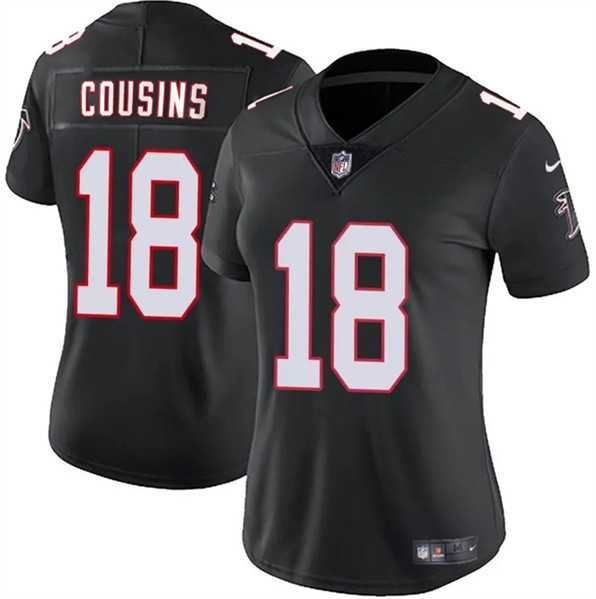 Women's Atlanta Falcons #18 Kirk Cousins Black 2023 Stitched Jersey Dzhi