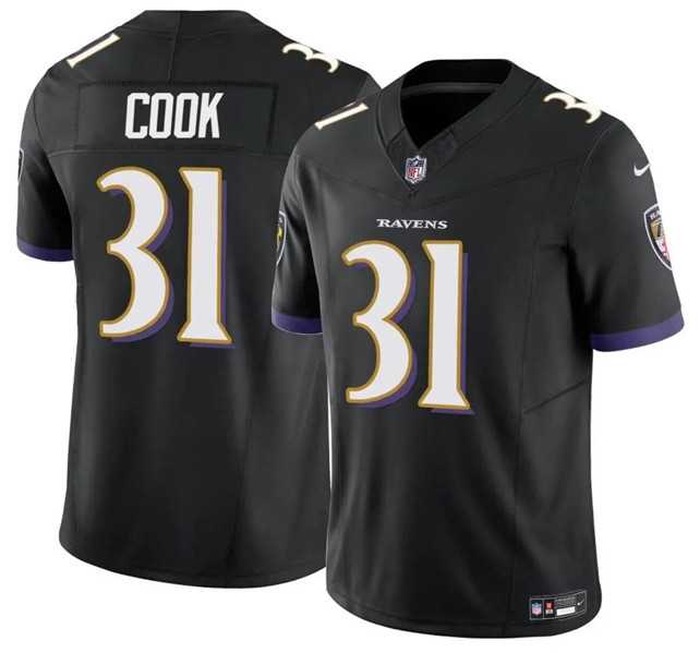 Men & Women & Youth Baltimore Ravens #31 Dalvin Cook Black 2024 F.U.S.E. Vapor Limited Football Stitched Jersey