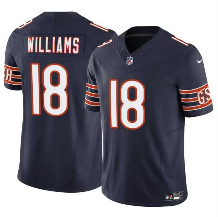 Men & Women & Youth Chicago Bears #18 Caleb Williams Navy 2024 Draft F.U.S.E. Vapor Football Stitched Jersey