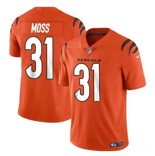 Men & Women & Youth Cincinnati Bengals #31 Zack Moss Orange Vapor Untouchable Limited Stitched Jersey