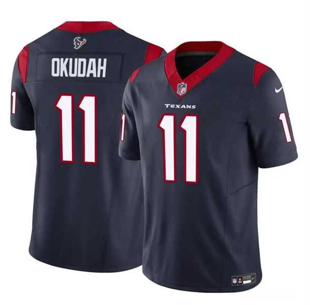 Men & Women & Youth Houston Texans #11 Jeff Okudah Navy 2024 F.U.S.E. Vapor Untouchable Football Stitched Jersey