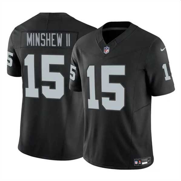 Men & Women & Youth Las Vegas Raiders #15 Gardner Minshew II Black 2024 F.U.S.E. Football Stitched Jersey
