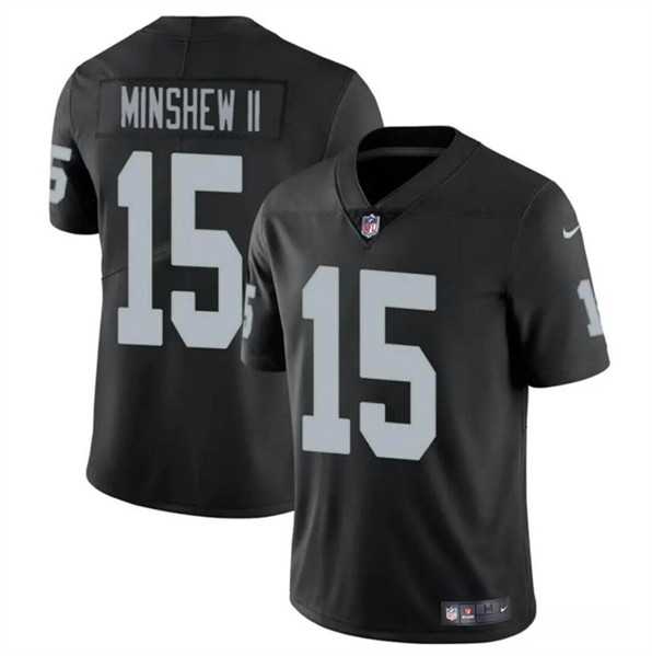 Men & Women & Youth Las Vegas Raiders #15 Gardner Minshew II Black Vapor Football Stitched Jersey