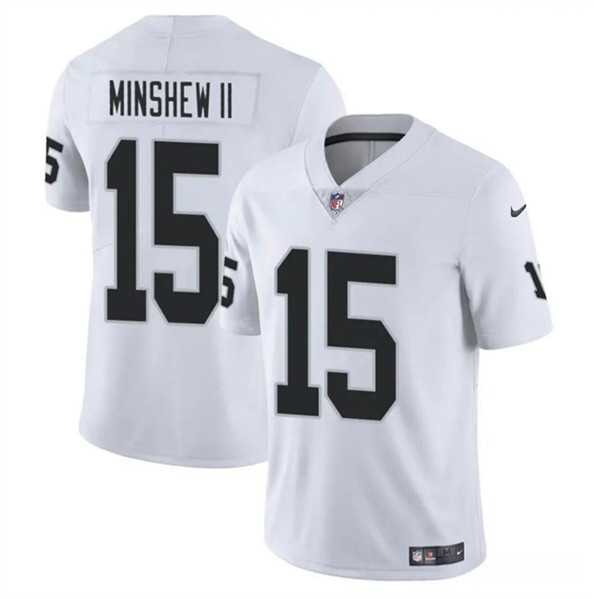 Men & Women & Youth Las Vegas Raiders #15 Gardner Minshew II White Vapor Football Stitched Jersey