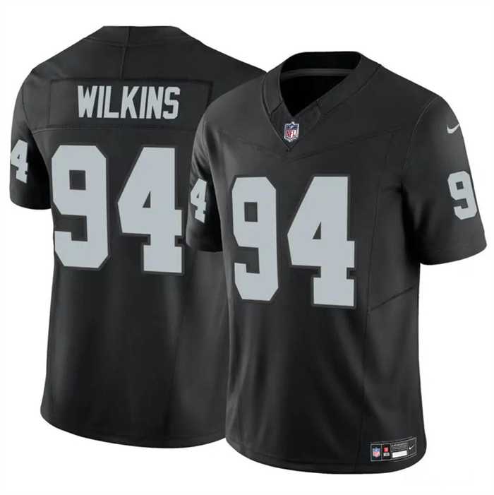 Men & Women & Youth Las Vegas Raiders #94 Christian Wilkins Black 2024 F.U.S.E Vapor Football Stitched Jersey