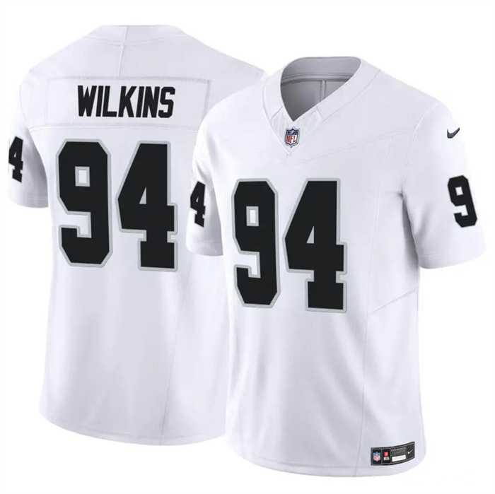 Men & Women & Youth Las Vegas Raiders #94 Christian Wilkins White 2024 F.U.S.E Vapor Football Stitched Jersey