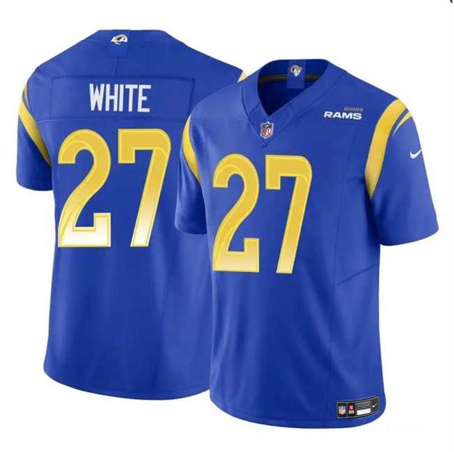 Men & Women & Youth Los Angeles Rams #27 Tre'Davious White Blue 2024 F.U.S.E. Vapor Untouchable Football Stitched Jersey