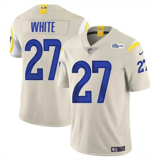 Men & Women & Youth Los Angeles Rams #27 Tre'Davious White Bone Vapor Untouchable Football Stitched Jersey