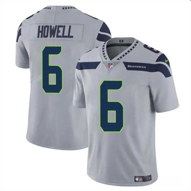 Men & Women & Youth Seattle Seahawks #6 Sam Howell Gray Vapor Limited Football Stitched Jersey