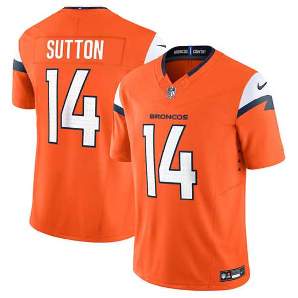 Men's Denver Broncos #14 Courtland Sutton Orange 2024 F.U.S.E. Vapor Limited Football Stitched Jersey Dzhi