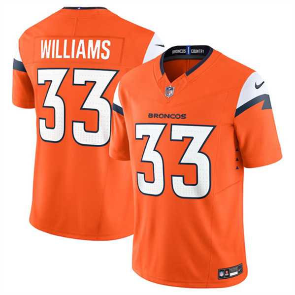 Men's Denver Broncos #33 Javonte Williams Orange 2024 F.U.S.E. Alternate Vapor Limited Football Stitched Jersey Dzhi