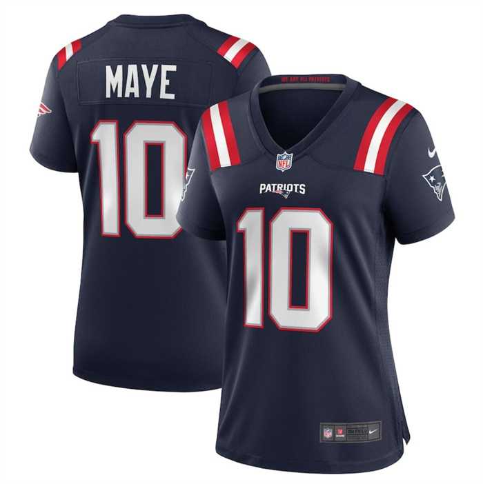 Women's New England Patriots #10 Drake Maye 2024 Draft Navy Football Stitched Jersey Dzhi