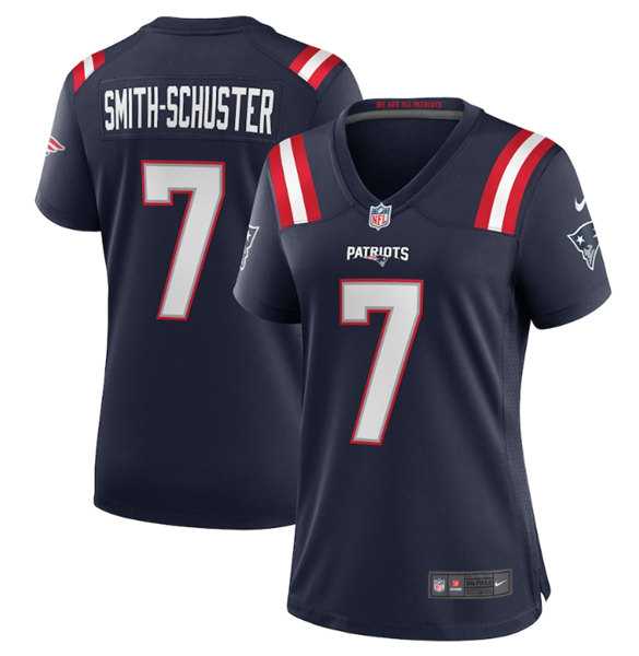 Women's New England Patriots #7 JuJu Smith-Schuster Navy Stitched Game Jersey Dzhi