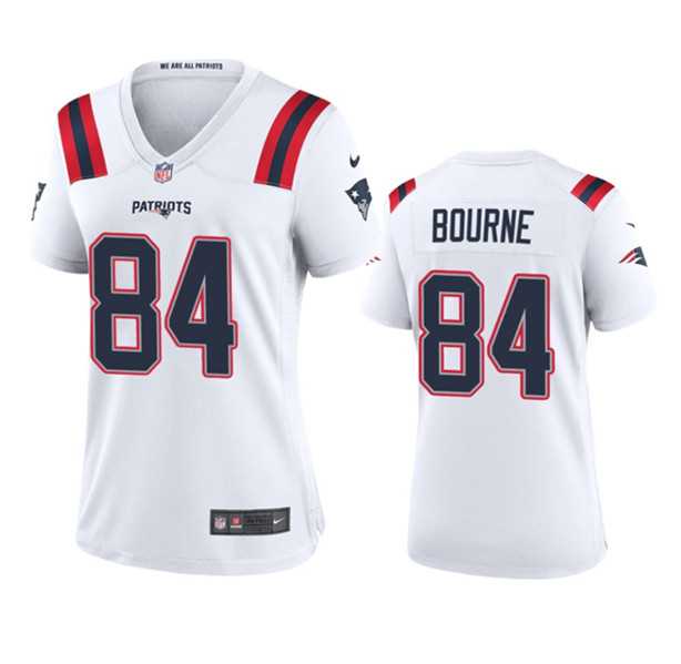 Women's New England Patriots #84 Kendrick Bourne White Stitched Jersey Dzhi