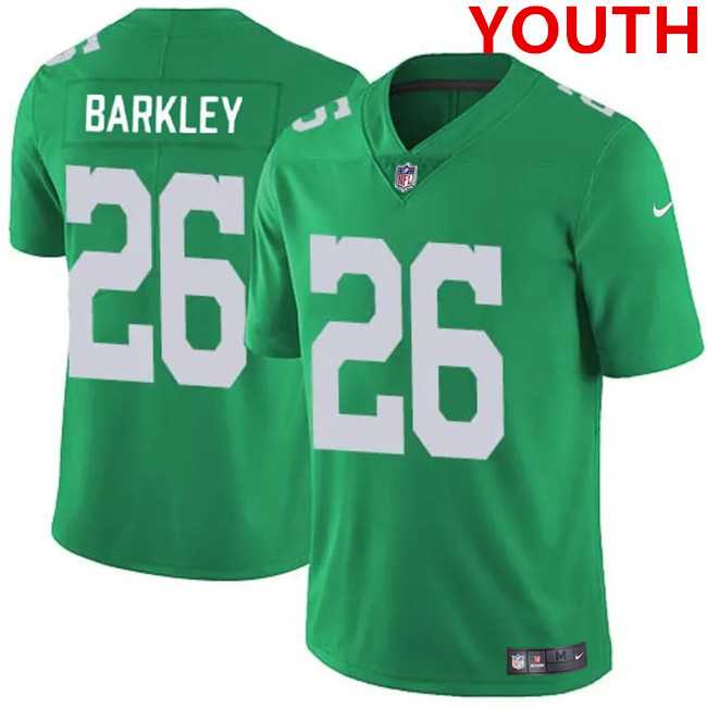 Youth Philadelphia Eagles #26 Saquon Barkley Kelly Green Vapor Untouchable Limited Stitched Jersey Dzhi